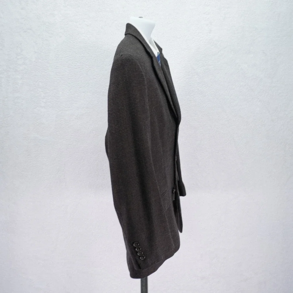 Joe Joseph Abboud Tweed Wool Black Gray Gray Check 3‎ Button 42S